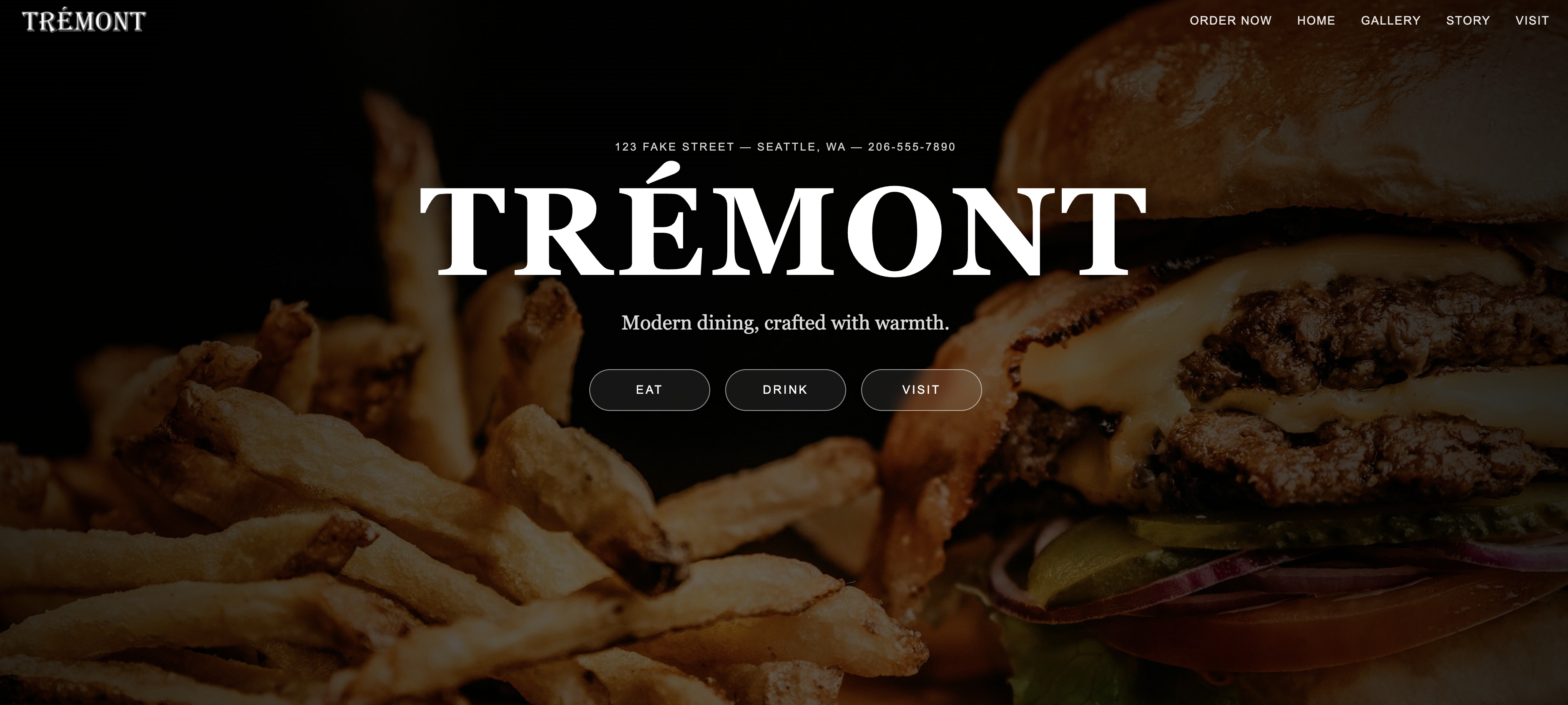 Tremont Restaurant project screenshot